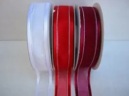 Satin edge organza ribbon with silver thread 22mmx23m #1