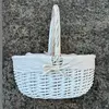 2. SET OF 3 OVAL WHITE WILLOW BASKETS WITH WHITE LINER 42x35x18cmh thumbnail