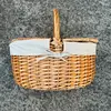 1. OVAL HONEY WILLOW PICNIC BASKET WITH NATURAL LINER 44x33x21cmh thumbnail