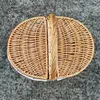 2. OVAL HONEY WILLOW PICNIC BASKET WITH NATURAL LINER 44x33x21cmh thumbnail