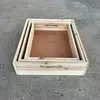 Wood Tray Set of 3 Rectangular Natural 41x33x9cmh thumbnail