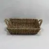 Small Rect Tapered Seagrass Tray with Handles Natural 33x26x8cm thumbnail