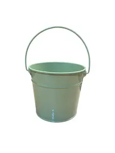 Small Tin Bucket with Handle 12x11cm height Sage Green Small Tin Bucket with Handle 12x11cm height Sage Green