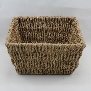 Medium Square Natural Seagrass Tray 19x19x10cm