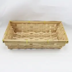 Medium rectangle bamboo tray natural 33.5x24x7cm Height
