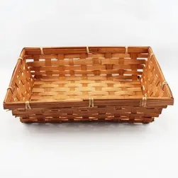 Medium rectangle bamboo tray Choc 33.5x24x7cm Height