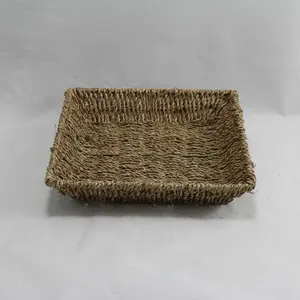 Small Square Shallow Seagrass Tray Natural 27.5x27.5x6cm